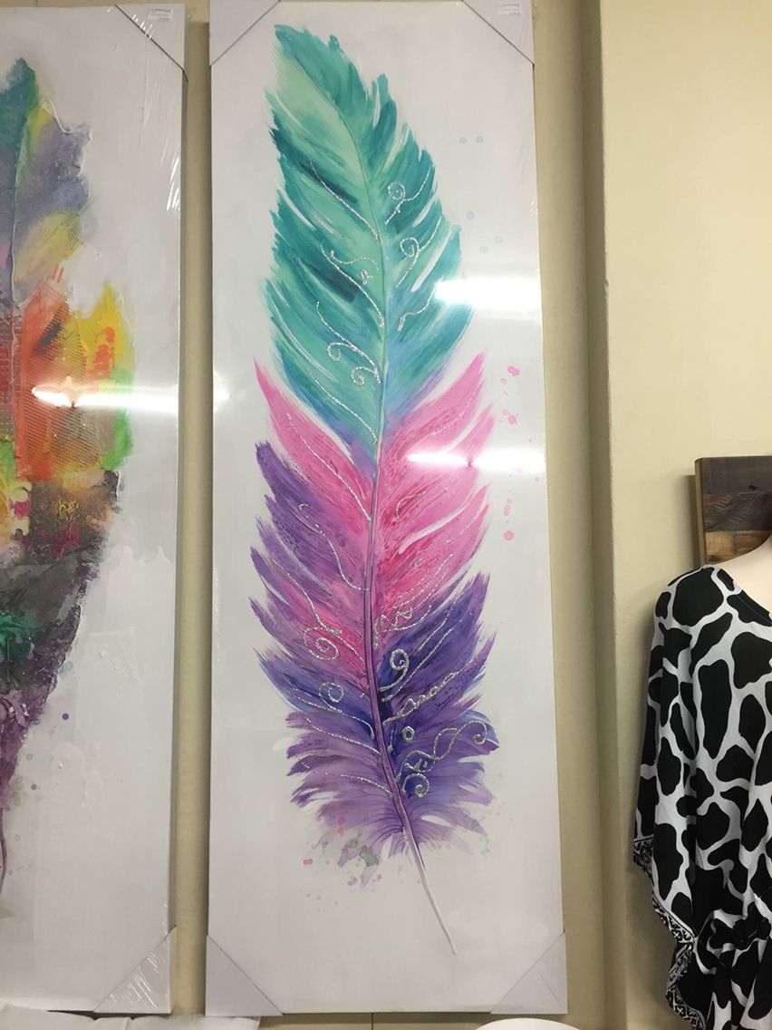 852x1136 Feather Canvas Little Feathers, Canvases And Paintings - Feather Painting On Canvas