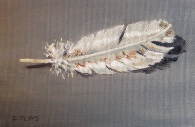 400x262 Slim's Feather {A Daily Painting} Elizabeth Floyd - Feather Painting On Canvas