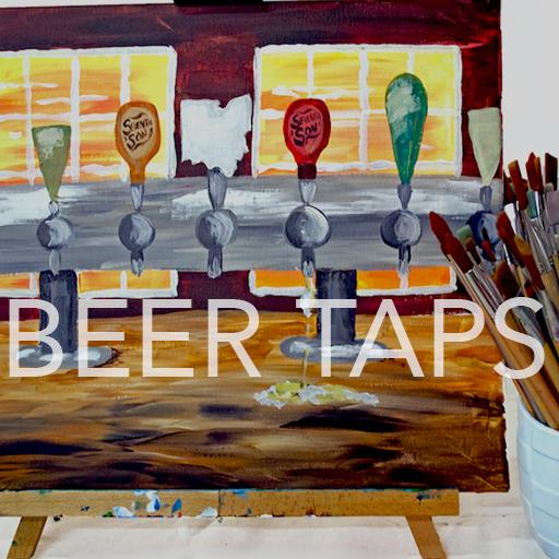 512x512 February 17, 2018 Beer Taps Canvas Painting @ Studio 614 - February Painting
