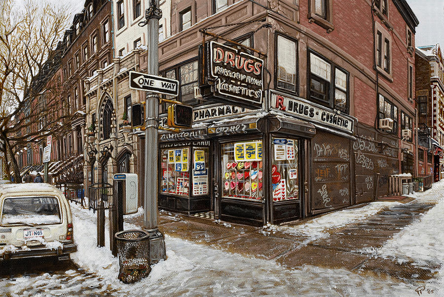 900x602 February Pharmacy Painting By Ted Papoulas - February Painting