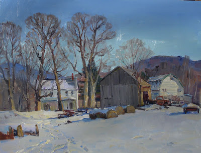 400x305 Stapleton Kearns Barnyard Snow Passage - February Painting