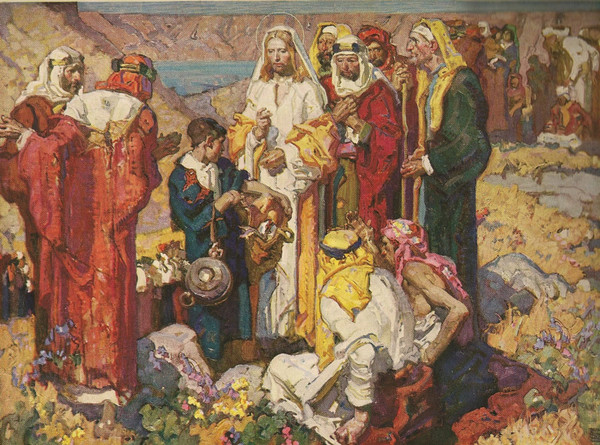 600x445 Feeding The Five Thousand Sacred Art Meditations - Feeding The 5000 Painting