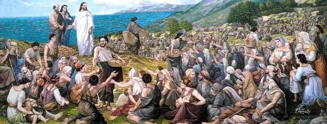 672x256 Man In The Maze - Feeding The 5000 Painting