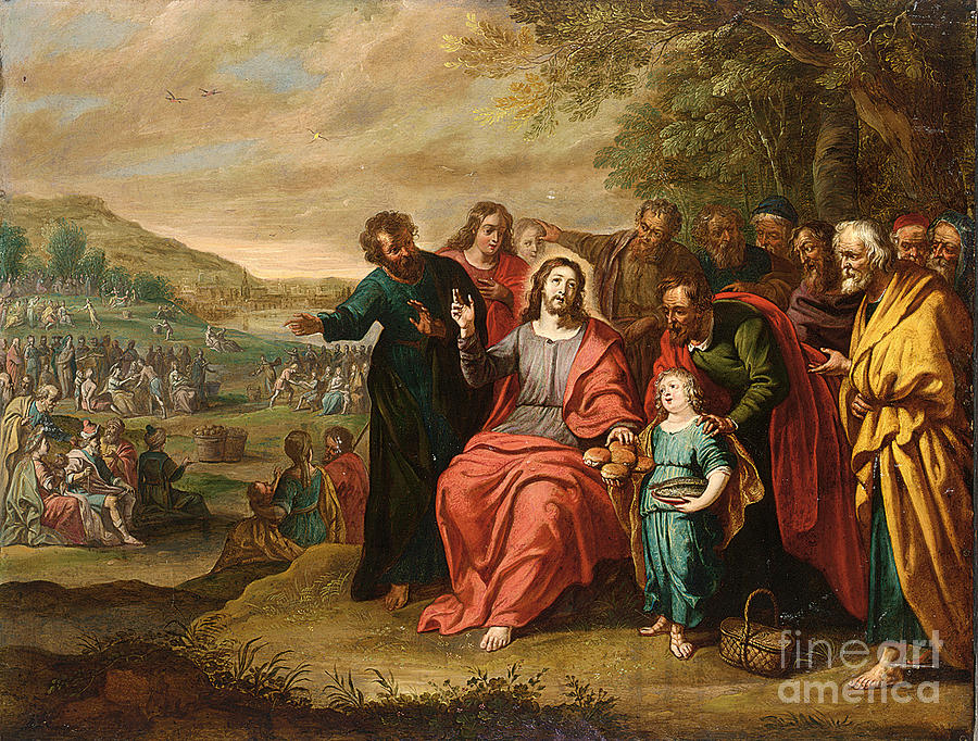 900x682 The Feeding Of The Five Thousand Painting By Celestial Images - Feeding The 5000 Painting