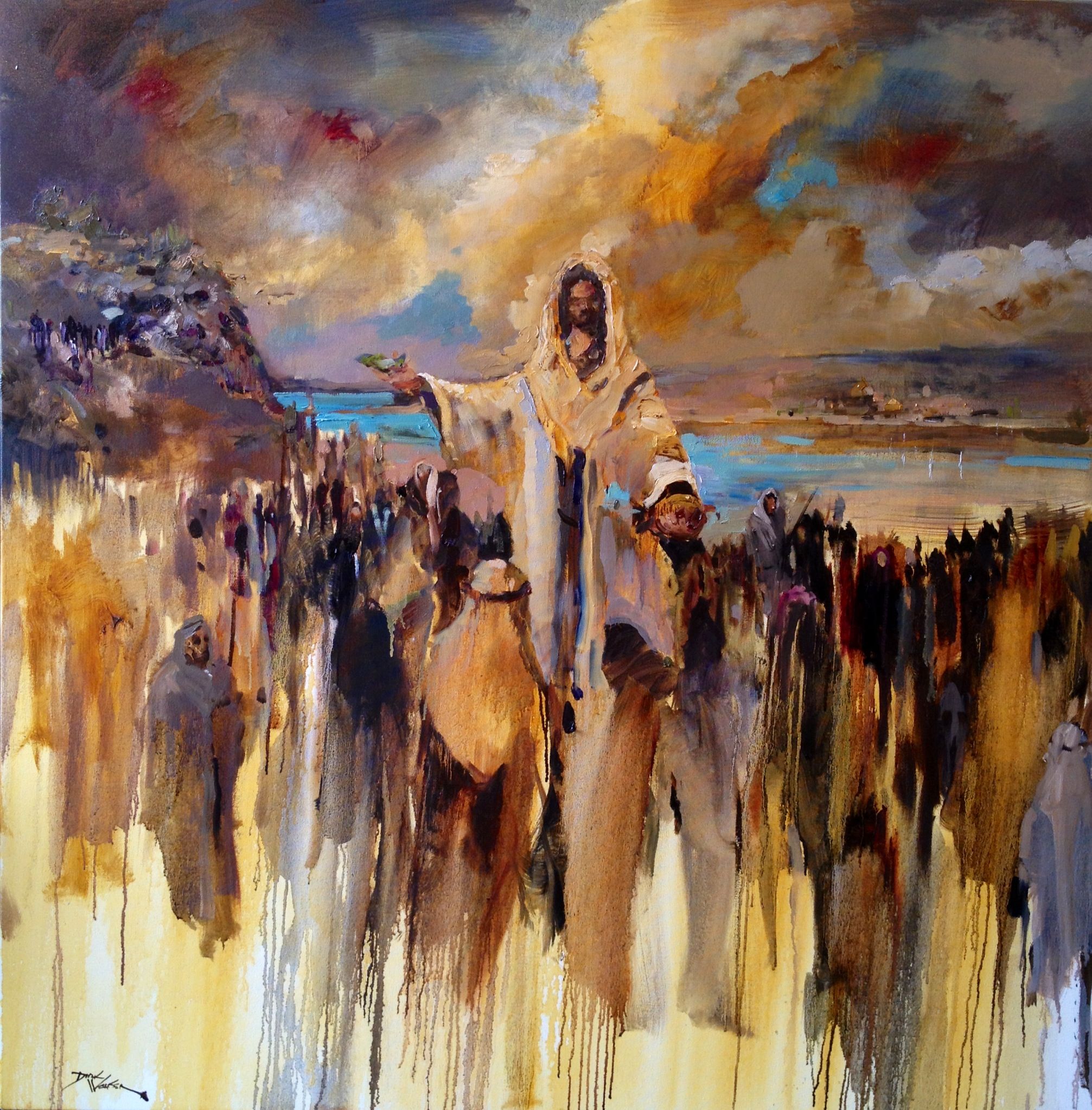 2013x2047 The Feeding Of The 5000 Art The New Jerusalem Sold God'S - Feeding The 5000 Painting