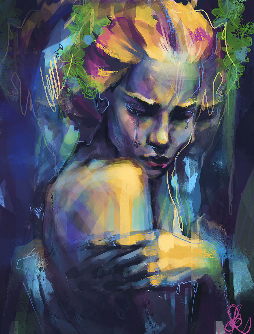 880x1156 I Express My Feelings Through Figurative Art And Colors Bored Panda - Feelings Painting