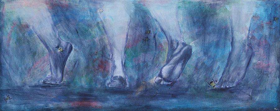 900x357 Dancing Feet Painting By Sara Young - Feet Painting