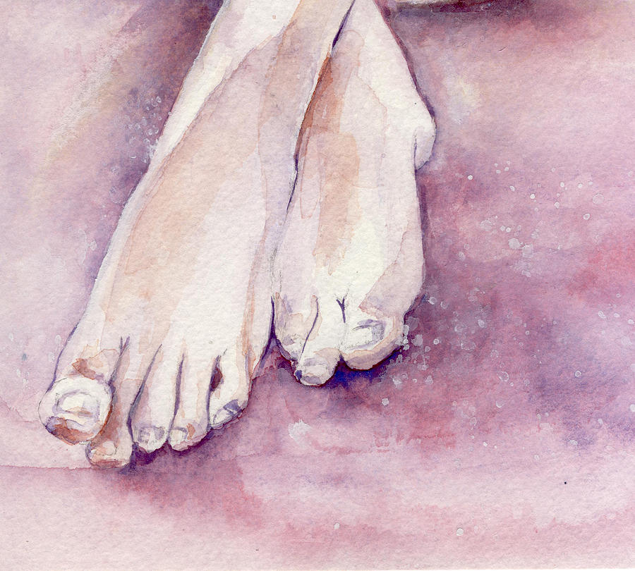 900x810 Happy Feet Painting By Maria Tepper - Feet Painting