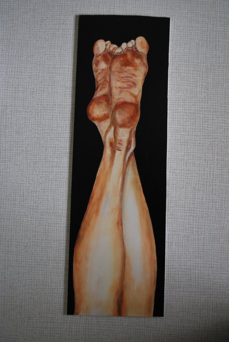 732x1091 Legs And Feet Painting By Toe Man - Feet Painting