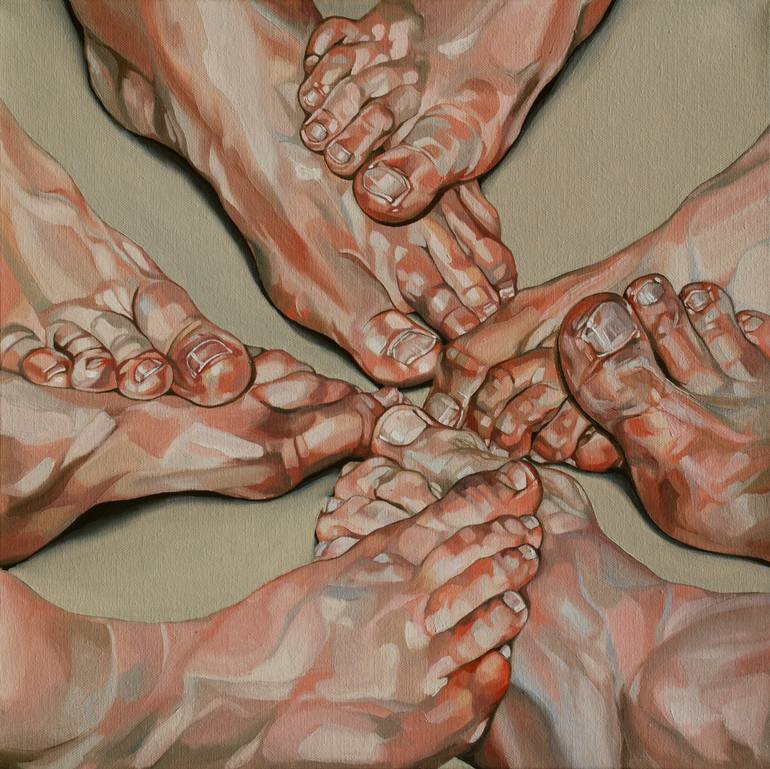 770x769 Saatchi Art Family Of Feet Painting By Jo Beer - Feet Painting