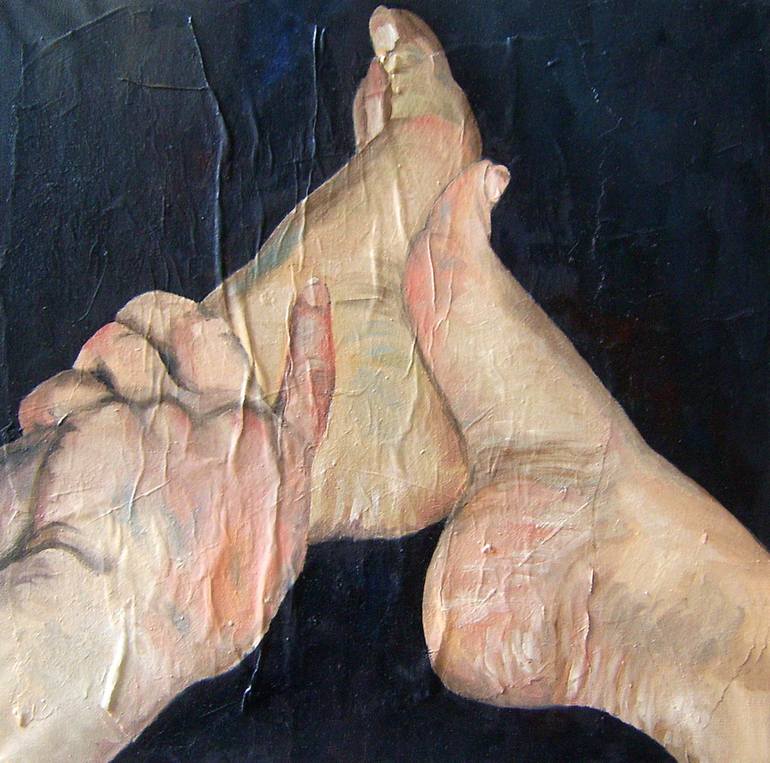 770x763 Saatchi Art Hand And Feet Painting By Silvia Szlapka - Feet Painting