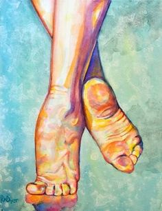 236x306 Watercolour Dancers Feet Painting Breadth Board - Feet Painting