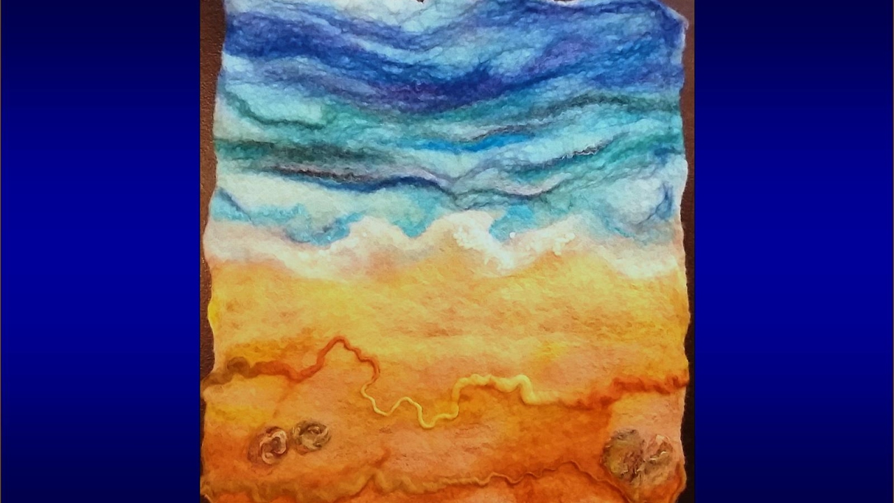 1280x720 How To Make A Wool Felt Picture Beach Sea - Felt Painting