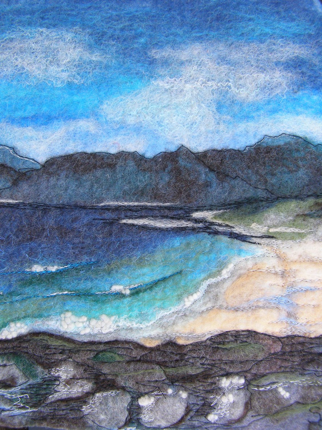1125x1500 Isle Of Harris' Original Felt Painting By Reflectionsinfelt Love - Felt Painting