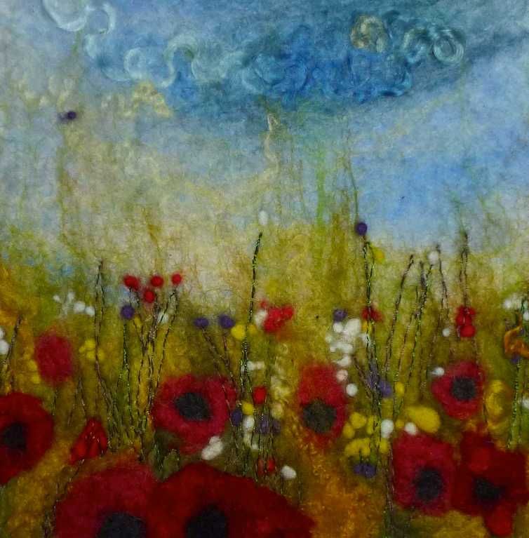 754x767 Meadow' Sold - Felt Painting Art