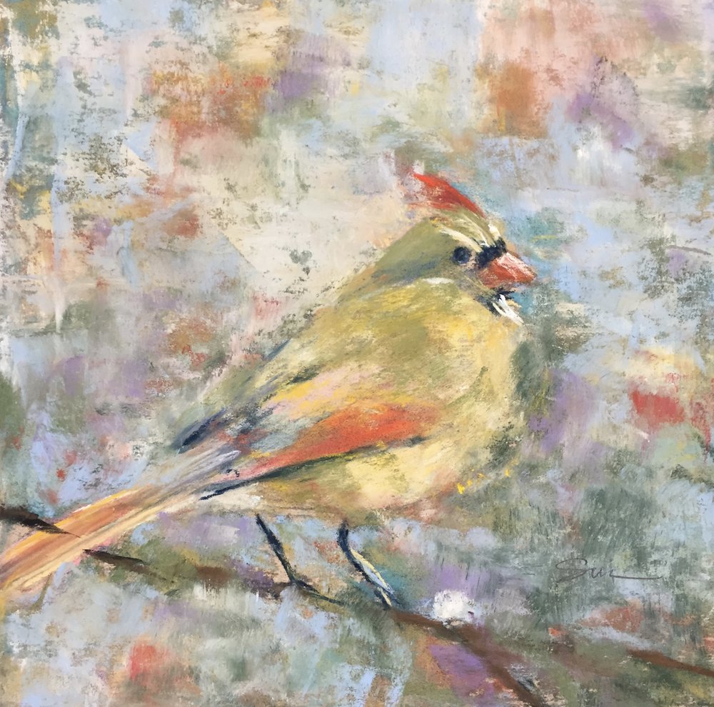 1000x990 Susan Stevens Women's Art Collective - Female Cardinal Painting