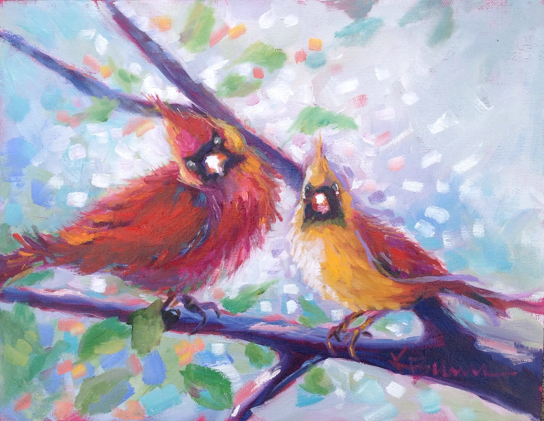 1817x1407 Thirty In 30 Painting Challenge - Female Cardinal Painting