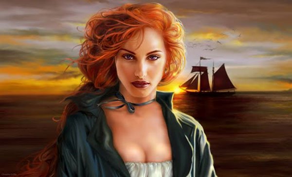 600x365 Grace O'Malley, The 16th Century Pirate Queen Of Ireland Ancient - Female Pirate Painting