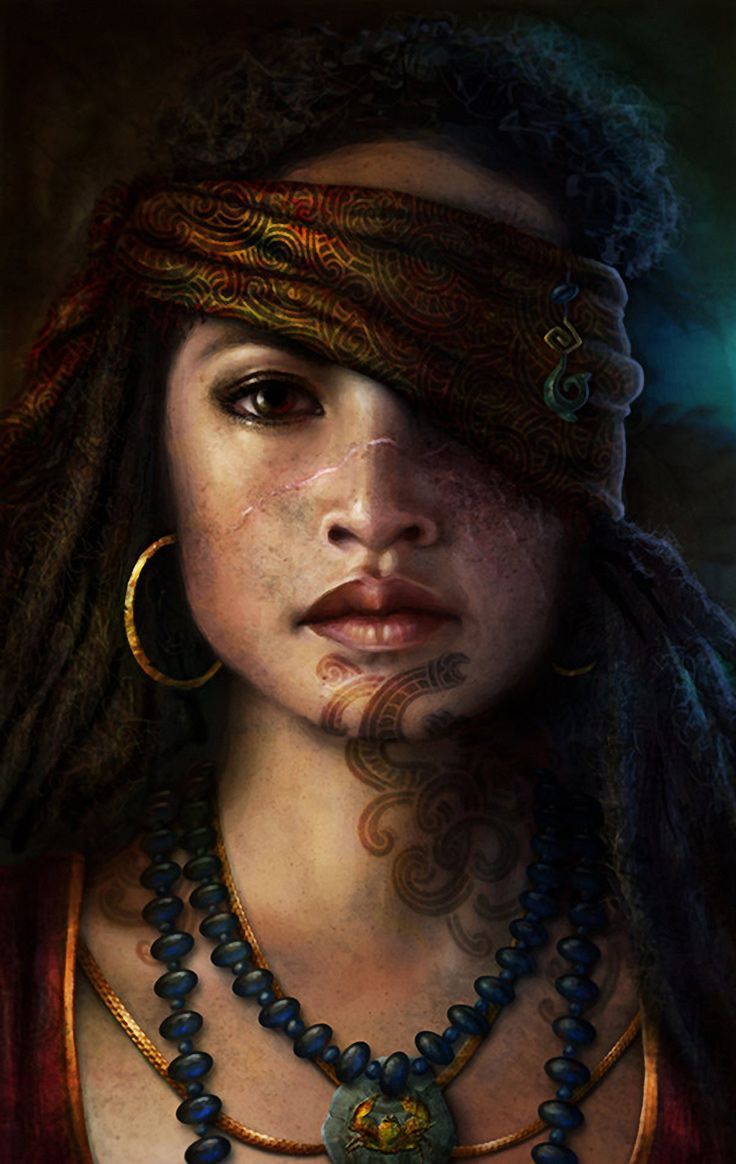 736x1164 Maori Pirate Princess - Female Pirate Painting