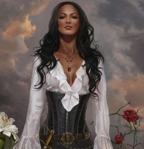 500x520 Black Lily The Pirate Queen - Female Pirate Painting