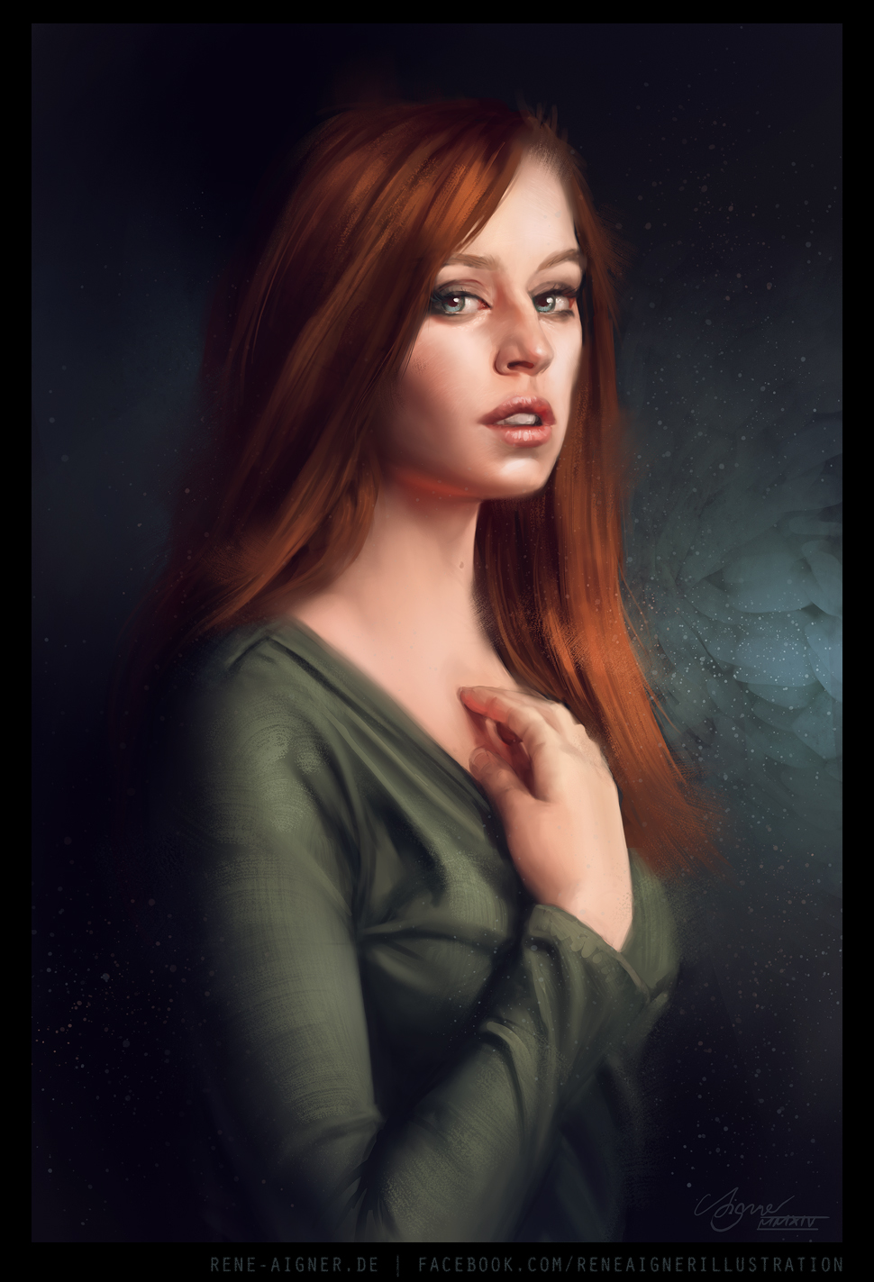 970x1423 Female Portrait By Reneaigner - Female Portrait Painting