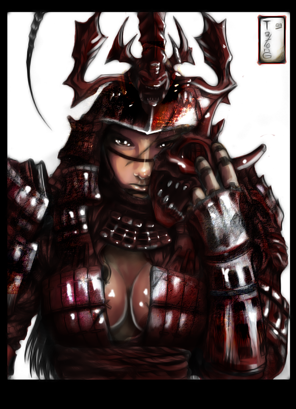 600x828 Female Samurai Painting By Diablo123456 - Female Samurai Painting