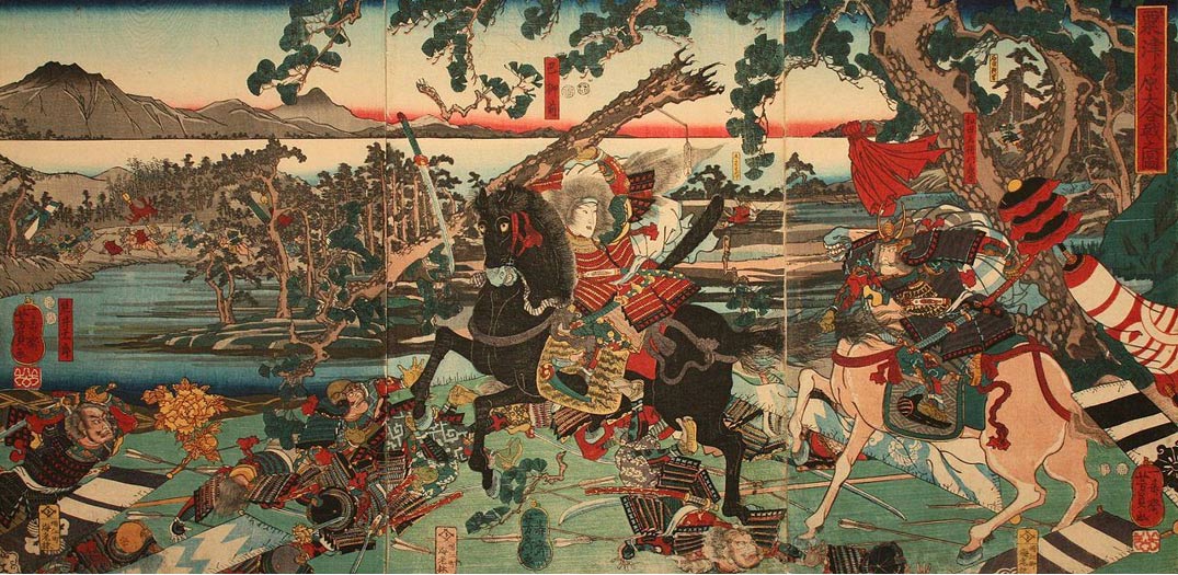 1075x525 Tomoe Gozen - Female Samurai Painting