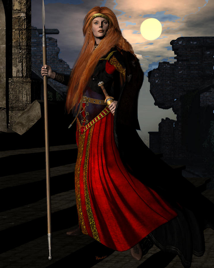 720x900 Queen Boudica - Female Warrior Painting