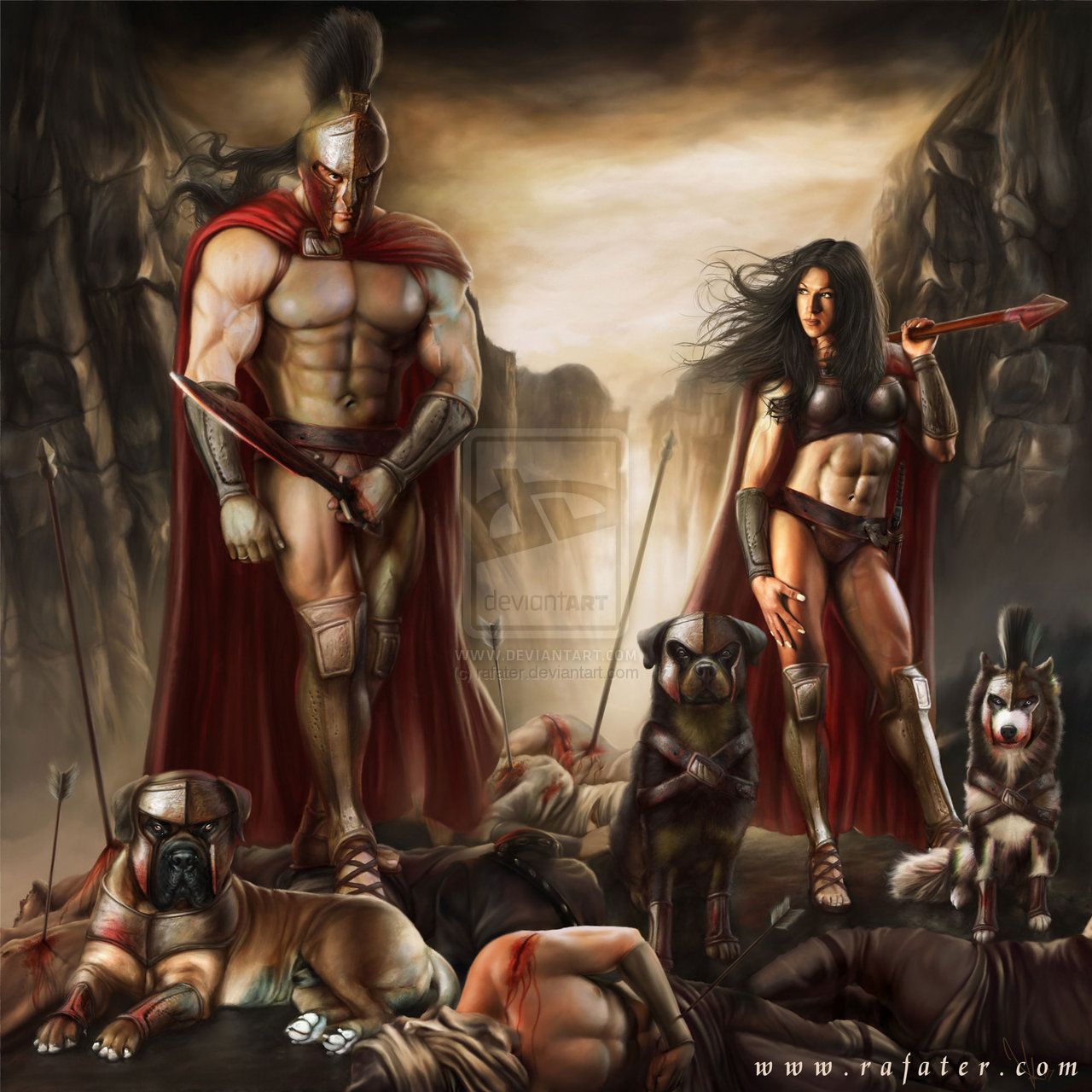 1280x1280 Warrior Women Art Spartan Warriors 300 Tribute By Rafater Fan - Female Warrior Painting