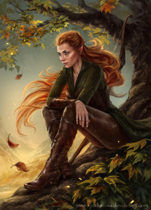 500x694 Female Warrior And Elf Tumblr - Female Warrior Painting