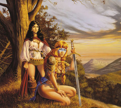 400x356 Evening Rest - Female Warrior Painting