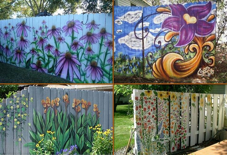 736x504 Best Painted Fences And Adirondak Chairs Images - Fence Art Painting