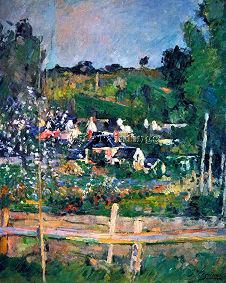 466x583 Cezanne Village View Auvers Oise Fence Artist Painting Oil Canvas - Fence Art Painting