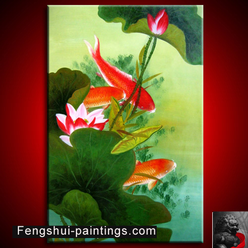 500x500 Koi Painting, Koi Fish Painting, Feng Shui Fish Painting - Feng Shui Fish Painting
