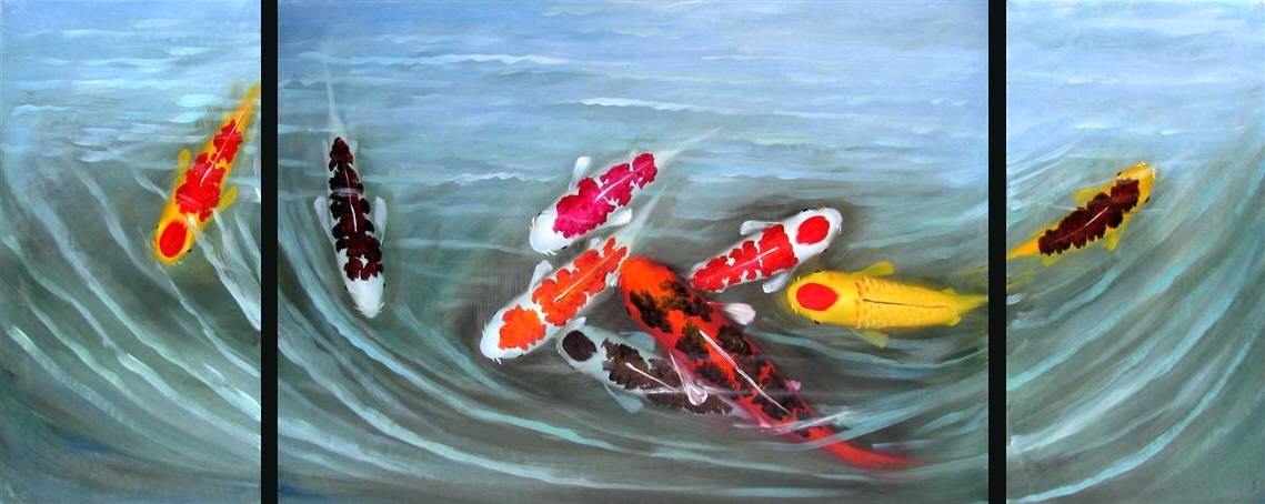 1139x454 Painting Fish Painting Fish Painting Painting Feng Shui Artwork - Feng Shui Fish Painting