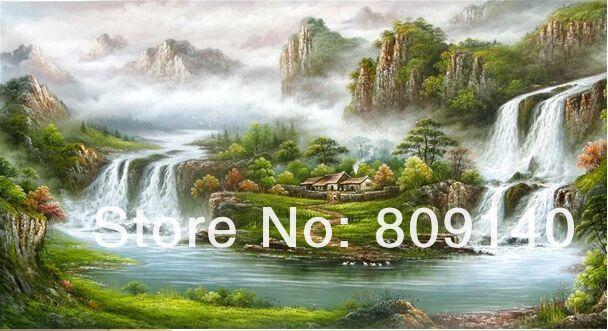 608x331 2018 Feng Shui Oil Painting On Canvas Chinese Fortune Basin - Feng Shui Painting