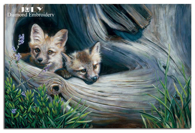 640x437 Diamond Embroidery Animals Fox Picture Of Rhinestones Handmade - Fennec Fox Painting
