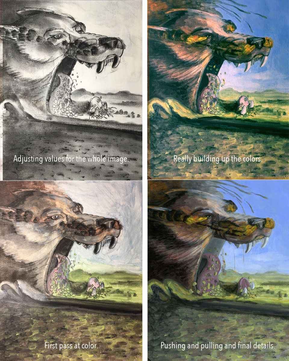 960x1200 Ragnarok - Fenrir Painting