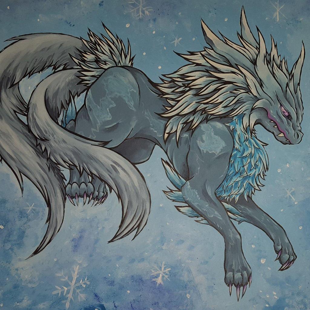 1024x1024 Fenrir Painting From Final Fantasy 14 - Fenrir Painting