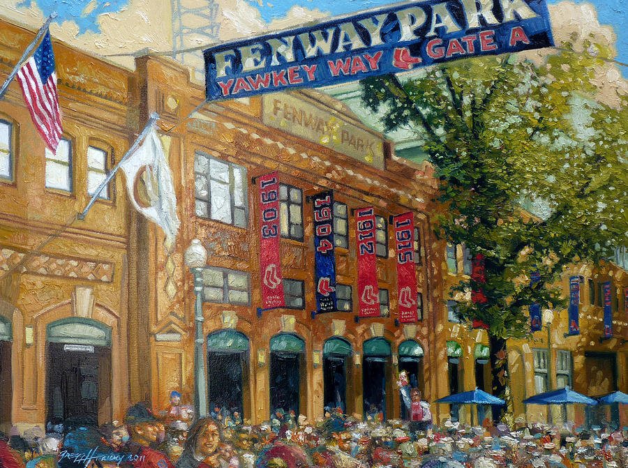 900x671 Fenway Summer Painting By Gregg Hinlicky - Fenway Park Painting