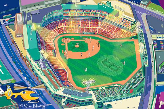 570x380 Painting Of Fenway Park Amp Boston Red Sox By Mortonartseditions - Fenway Park Painting