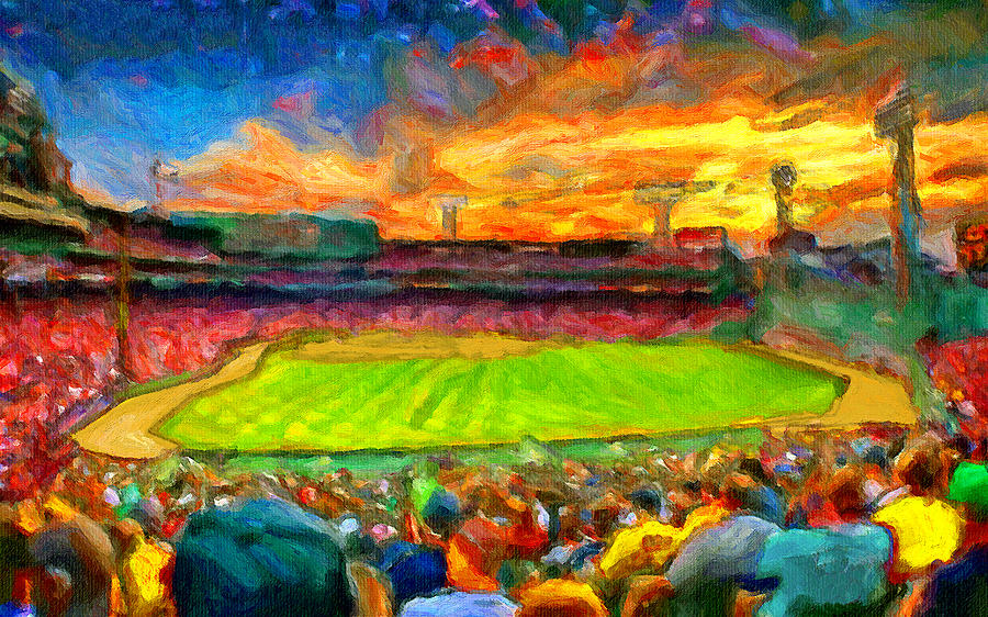 900x562 Twilight Fenway Park Painting By John Farr - Fenway Park Painting