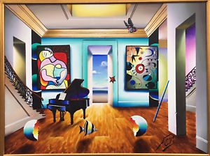 300x224 Ferjo Original Acrylic 30 X 40 Picasso With Musical Composition - Ferjo Original Painting