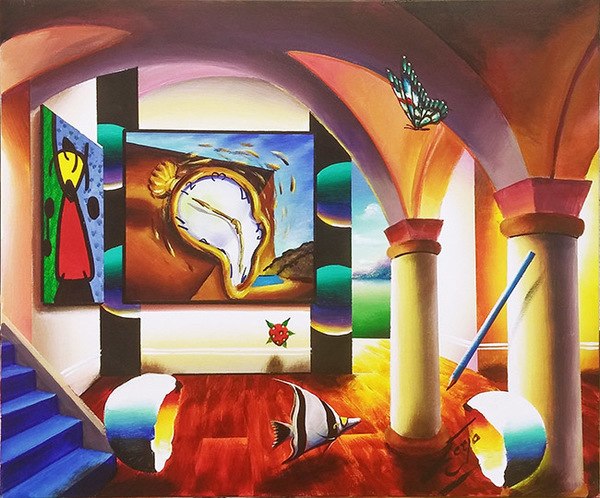 600x498 Homage To Dali (Original) By Ferjo - Ferjo Original Painting