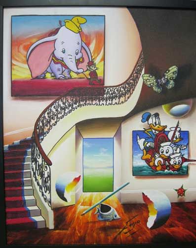 397x500 Happy Times, Donald Duck By (Fernando De Jesus Oliviera) Ferjo - Ferjo Original Painting