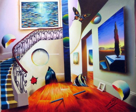 474x391 955 Ferjo Original Oil Painting On Canvas W Monet - Ferjo Original Painting