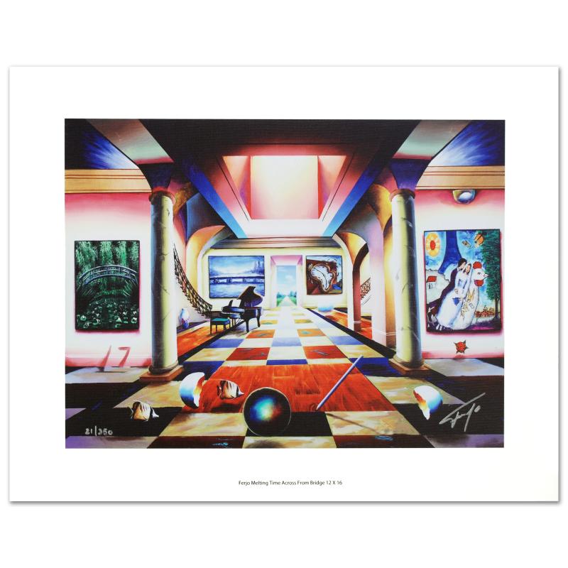 800x800 Melting Time Across From Bridge Surrealism - Ferjo Original Painting