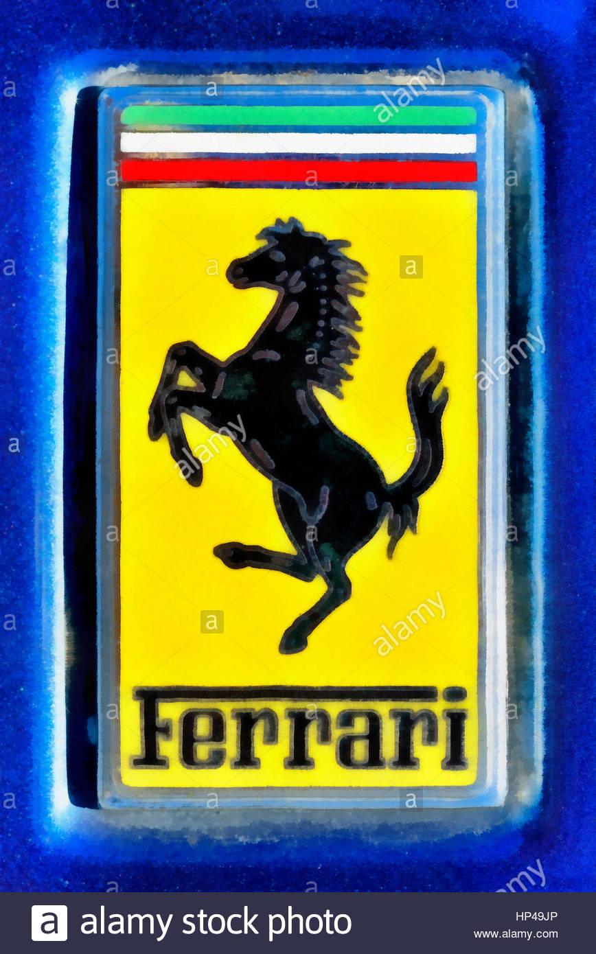 868x1390 Painting Of Ferrari Badge Stock Photo 134090398 - Ferrari Logo Painting