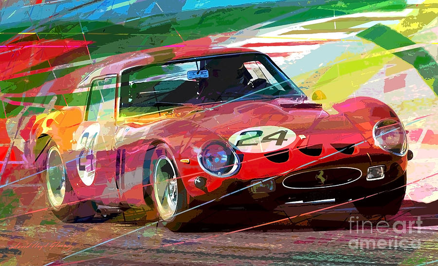 900x547 Ferrari 250 Gto Vintage Racing Painting By David Lloyd Glover - Ferrari Painting