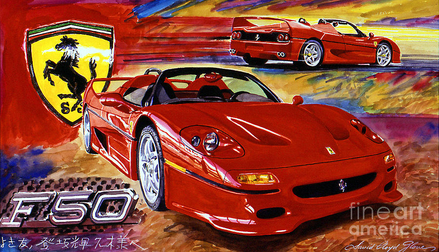 900x517 Ferrari F50 Painting By David Lloyd Glover - Ferrari Painting